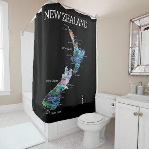 NEW ZEALAND KIWI MAP SIMPLE PAUA