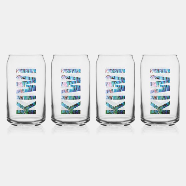 NEW ZEALAND KIWI PAUA CAN GLASS (Front)