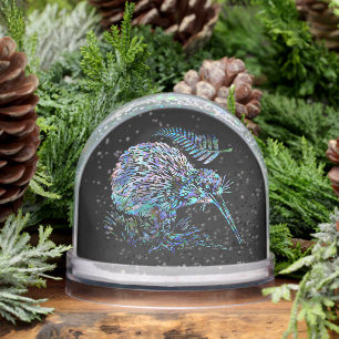 NEW ZEALAND KIWI PAUA CHRISTMAS ORNAMENT SNOWGLOBE