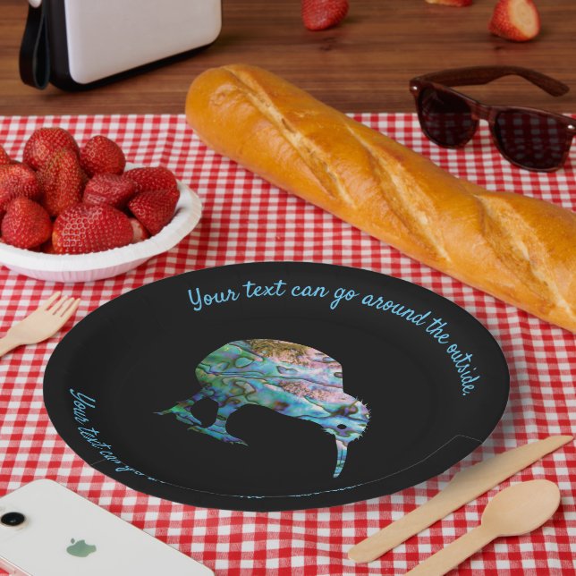 NEW ZEALAND KIWI PAUA CUSTOMIZABLE PAPER PLATE (Picnic)
