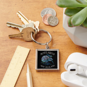NEW ZEALAND KIWI PAUA KEYCHAIN