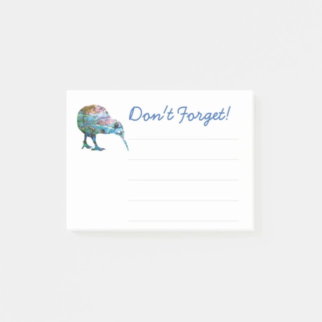 NEW ZEALAND KIWI PAUA POST-IT NOTES (Front)