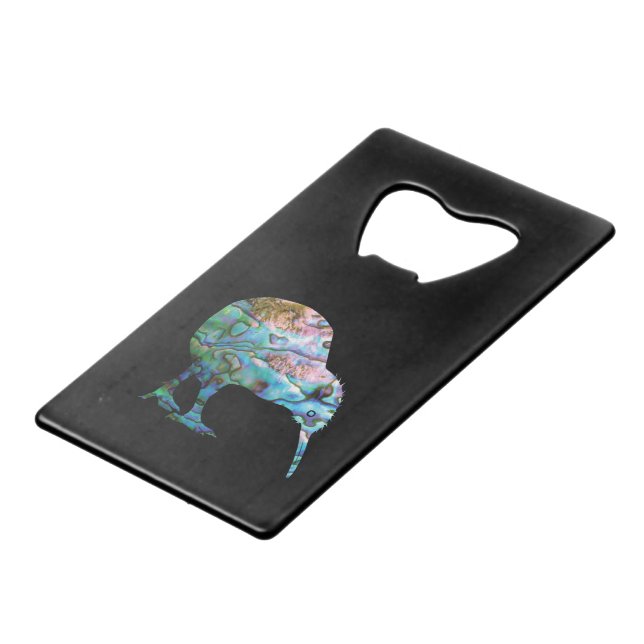 NEW ZEALAND KIWI SIMPLE PAUA CREDIT CARD BOTTLE OPENER (Front Angled)