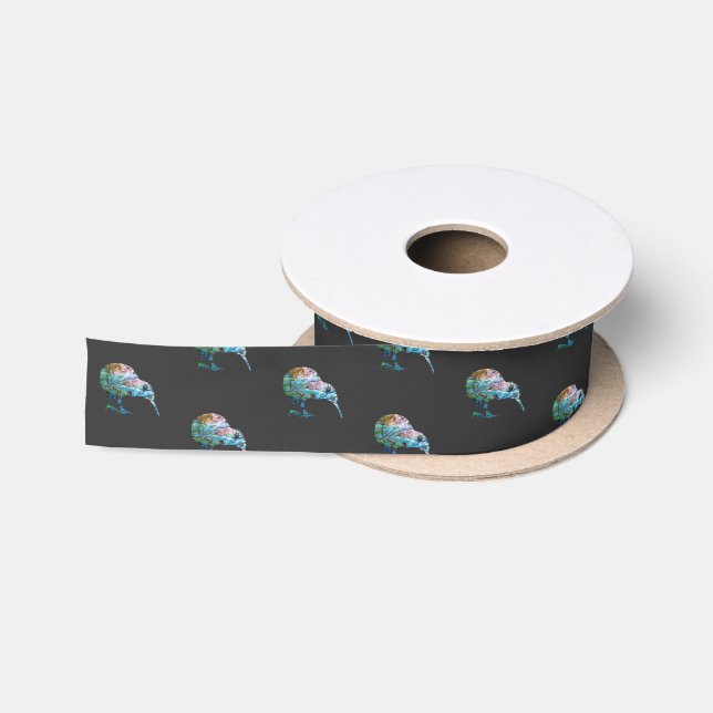 NEW ZEALAND KIWI SIMPLE PAUA SATIN RIBBON (Spool)