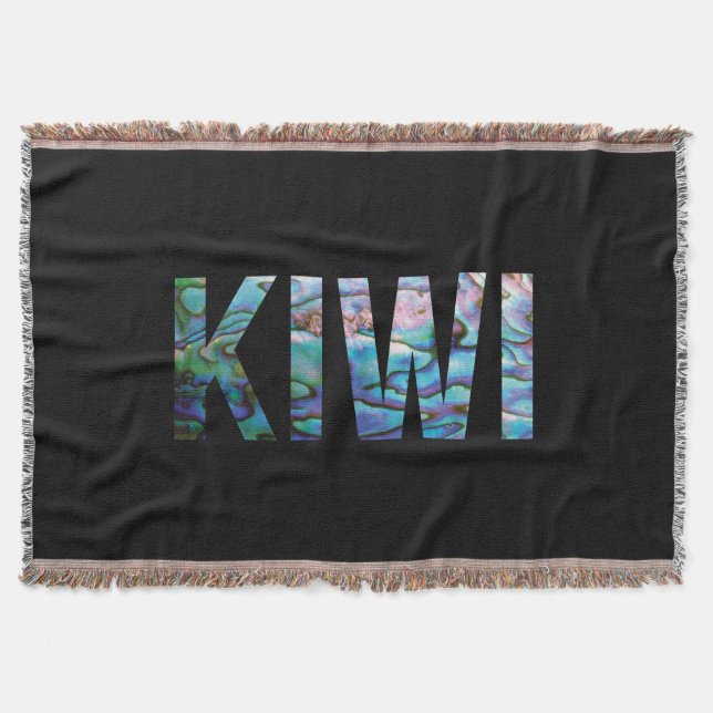 NEW ZEALAND KIWI SIMPLE PAUA THROW BLANKET (Front)