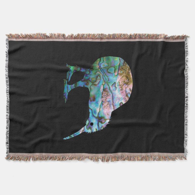 NEW ZEALAND KIWI SIMPLE PAUA THROW BLANKET (Front)