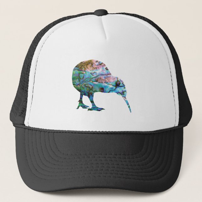 NEW ZEALAND KIWI SIMPLE PAUA TRUCKER HAT (Front)
