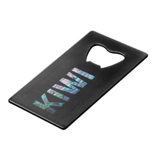 NEW ZEALAND KIWI TEXT PAUA CREDIT CARD BOTTLE OPENER