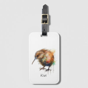 New Zealand Kiwi watercolor, customizable  Luggage Tag