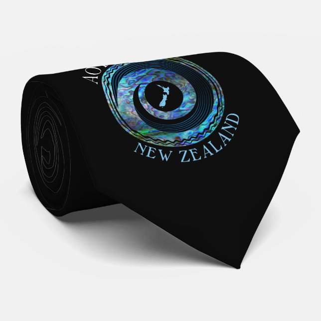 NEW ZEALAND KORU PAUA TIE (Rolled)