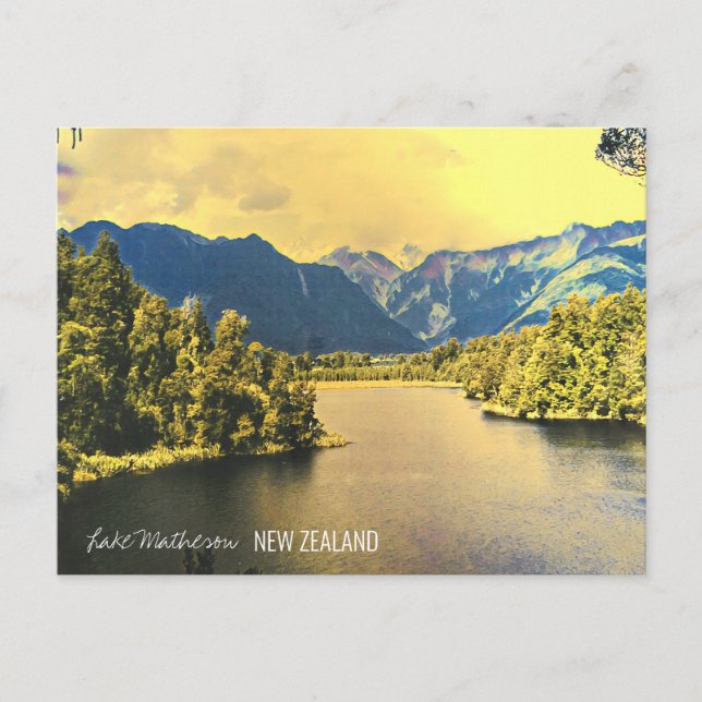 New Zealand Lake Matheson South Island Postcard (Front)