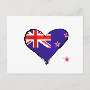 New Zealand love heart flag gifts Postcard