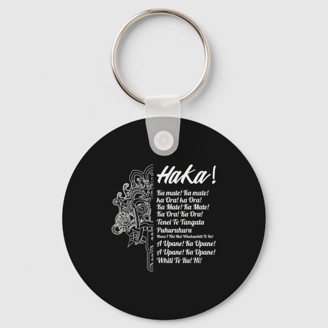 New Zealand Maori Haka - Ka Mate Rugby Tee  Keychain (Front)