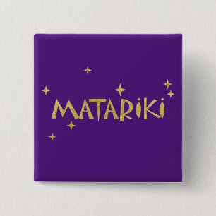 New Zealand Maori - Matariki Stars 2 Inch Square Button