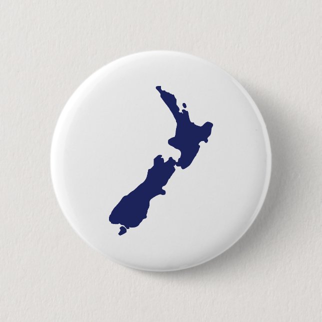 New Zealand Map 2 Inch Round Button (Front)
