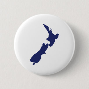 New Zealand Map 2 Inch Round Button