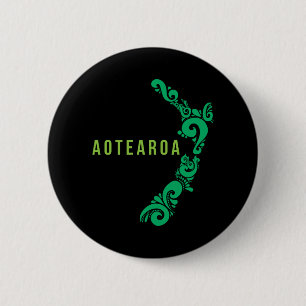 New Zealand Map Aotearoa New Zealander Gift Idea 2 Inch Round Button