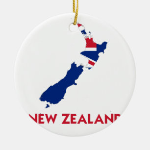 NEW ZEALAND MAP CERAMIC ORNAMENT