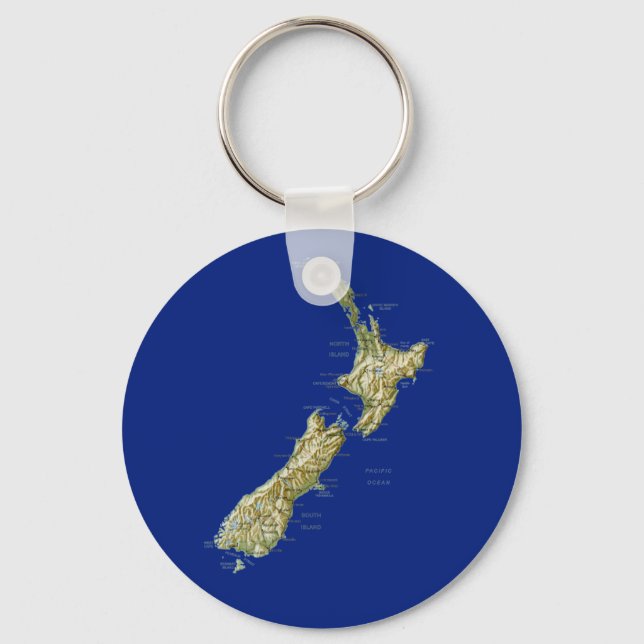 New Zealand Map Keychain (Front)