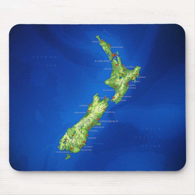 New Zealand Map Mouse Pad (Front)