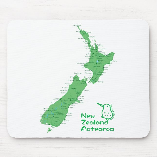 New Zealand Map Mouse Pad (Front)