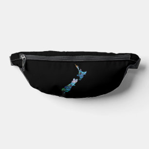 NEW ZEALAND MAP PAUA FANNY PACK
