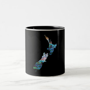 NEW ZEALAND MAP PAUA Two-Tone COFFEE MUG