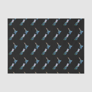 NEW ZEALAND MAP SIMPLE PAUA TISSUE PAPER