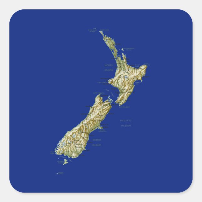 New Zealand Map Sticker (Front)