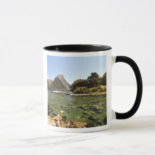 New Zealand, Mitre Peak, & Bowen River entering Mug