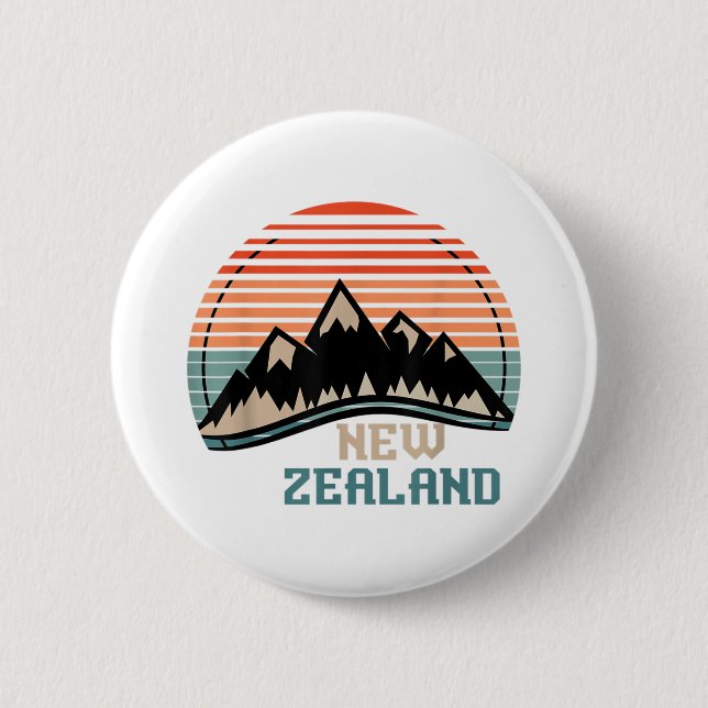 New Zealand Mountain Hiking Gift New Zealand 2 Inch Round Button (Front)