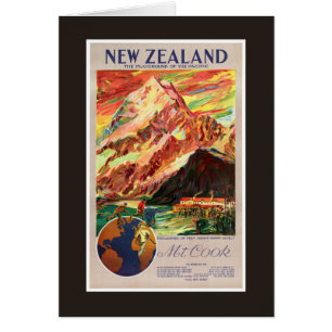 New Zealand Mt. Cook Vintage Travel Poster