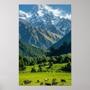 New Zealand Natural Scenery: A Distant View Poster