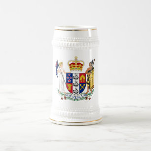 New Zealand Official Coat Of Arms Heraldry Symbol Beer Stein