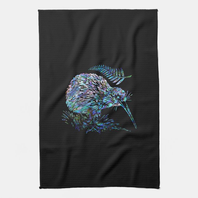 NEW ZEALAND PAUA KIWI KITCHEN TOWEL (Vertical)