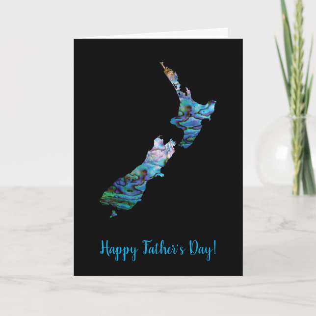 NEW ZEALAND PAUA MAP FATHER'S DAY CARD (Front)