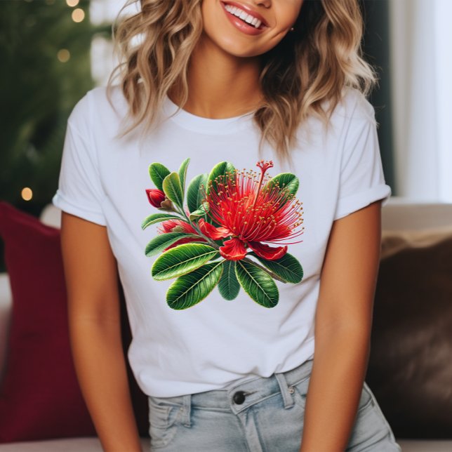 New Zealand Pohutukawa Tree Flower T-Shirt (Creator Uploaded)