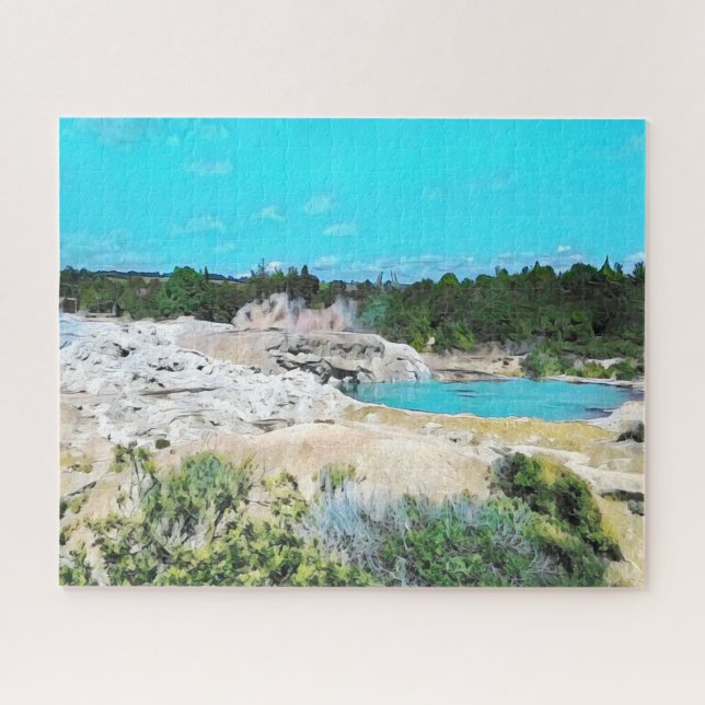 New Zealand Rotorua landscape challenging Jigsaw Puzzle (Horizontal)