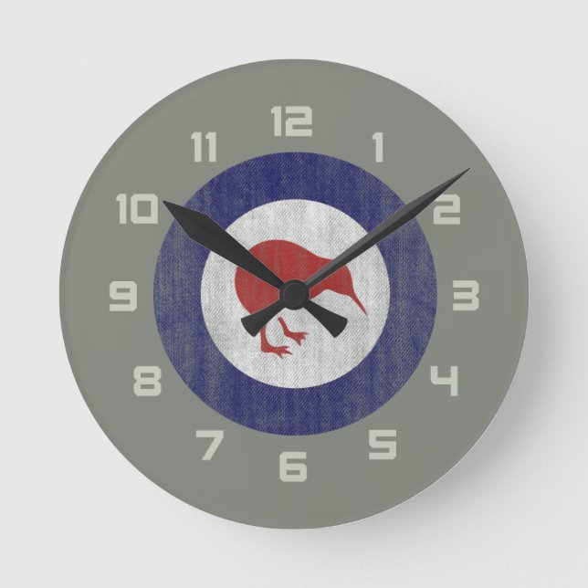 New Zealand roundel Round Clock (Front)