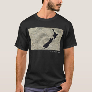 NEW ZEALAND SAND BEACH BLACK AOTEAROA KIWI CUSTOM  T-Shirt