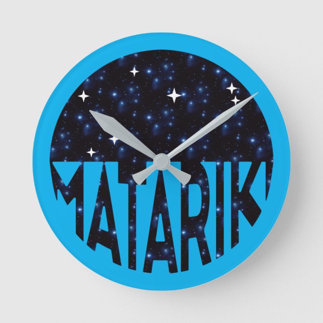 New Zealand Seven Sisters Maori MATARIKI 2b Round Clock (Front)