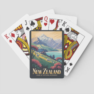 New Zealand Sheep Illustration Travel Art Vintage Playing Cards