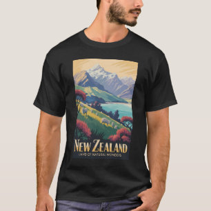 New Zealand Sheep Illustration Travel Art Vintage T-Shirt