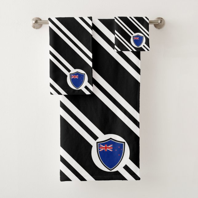 New Zealand shield flag bath towel set (Insitu)