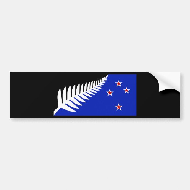 New Zealand Silver Fern Flag Bumper Sticker (Front)