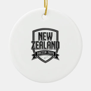New Zealand Soccer 2026 Soccer Bold Country Typogr Ceramic Ornament