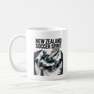 New Zealand Soccer Spirit Skeleton Striker Nations Coffee Mug