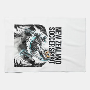 New Zealand Soccer Spirit Skeleton Striker Nations Kitchen Towel