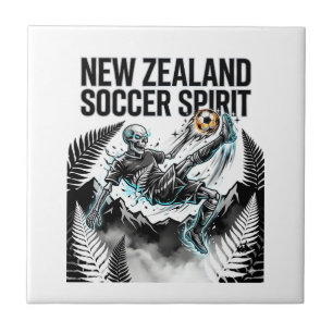 New Zealand Soccer Spirit Skeleton Striker Nations Tile