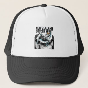 New Zealand Soccer Spirit Skeleton Striker Nations Trucker Hat
